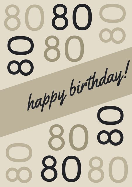 80th Birthday Celebration with Festive Number Pattern - Download Free Stock Templates Pikwizard.com