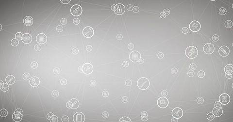 Digital Network with Media and Data Processing Icons Overlay - Download Free Stock Images Pikwizard.com