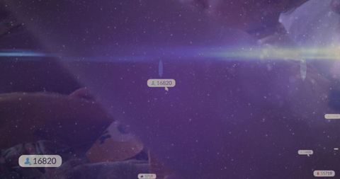 Abstract cosmic social media user engagement visualization