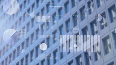 Digital Data Processing Across Urban Skyline