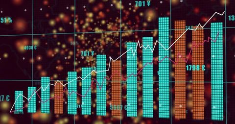Dynamic Financial Chart with Bar Graphs and Currency Analysis