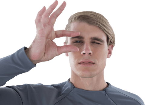 Businessman Winking and Pretending to Adjust Transparent Glasses - Download Free Stock Videos Pikwizard.com