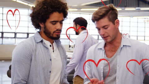 Animated Heart Emojis in Collaborative Workspace