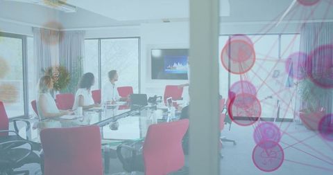 Modern Office Presentation with Digital Interface Overlay - Download Free Stock Images Pikwizard.com
