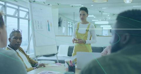 Business team engaged in global data discussion