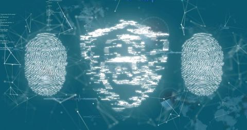 Glitching shield with twin fingerprint scans on biometric security network interface