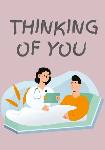 get well soon with doctor showing care for patient - Download Free Stock Templates Pikwizard.com