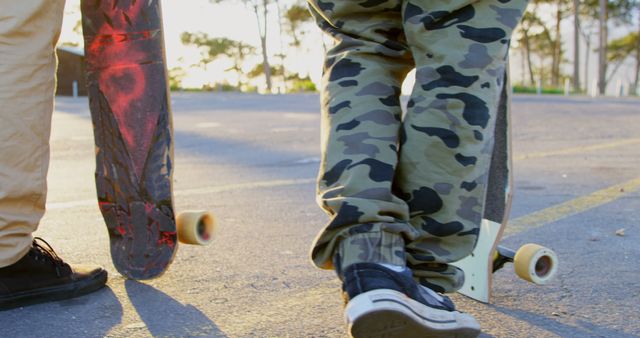 Skateboarders at Sunset Embracing Urban Youth Culture - Download Free Stock Images Pikwizard.com