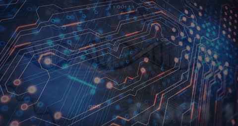 Futuristic Digital Data Network Interface Concept