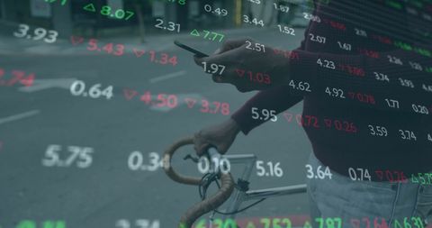 Businessman Analyzes Financial Data on Smartphone