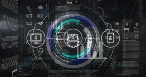 Abstract Cybersecurity Hologram Interface