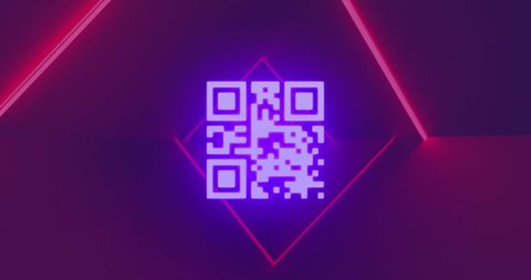 digital qr code with neon geometric design - Download Free Stock Images Pikwizard.com