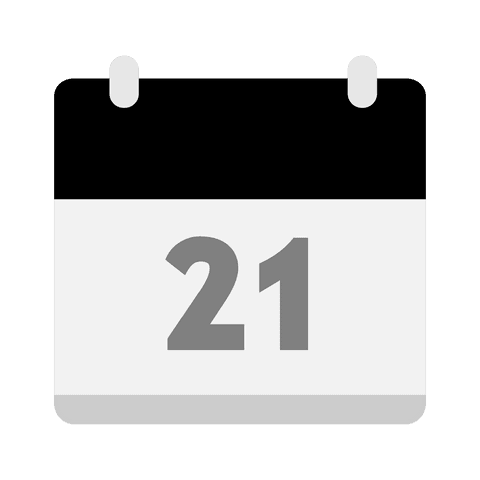Transparent Calendar Icon Displaying Number 21 - Download Free Stock Videos Pikwizard.com