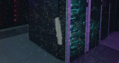 Cloud Icon and Connected Network in Data Center - Download Free Stock Images Pikwizard.com