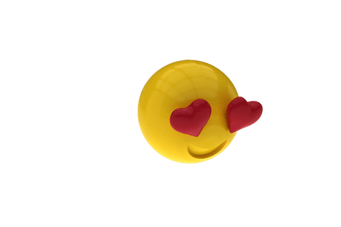3D Transparent Smiley with Heart Eyes Reflects Love Emoji - Download Free Stock Videos Pikwizard.com