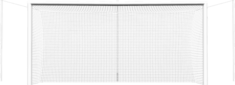 Transparent white football goal net on isolated background