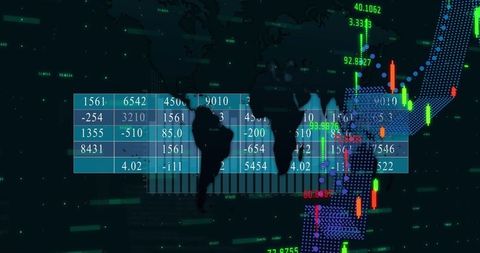 world map with data overlay on finance dashboard - Download Free Stock Images Pikwizard.com