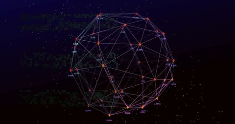 Abstract Digital Network Sphere with Data Processing Nodes - Download Free Stock Images Pikwizard.com