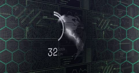 Global Technology Interface with Digital Data Visualization - Download Free Stock Images Pikwizard.com