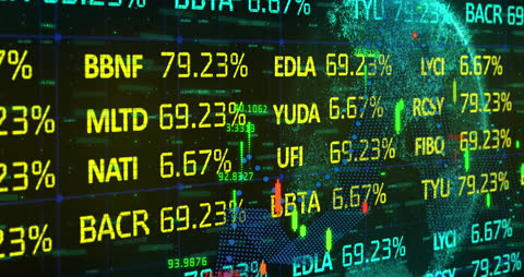 Animated Global Stock Market Data with Digital Interface