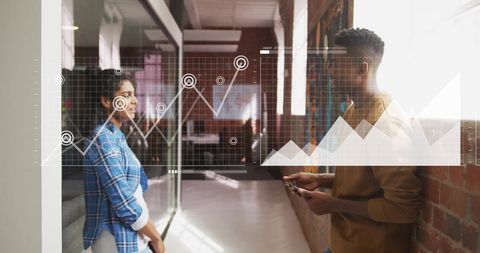 Financial Data Interface Over Business Discussion in Office
