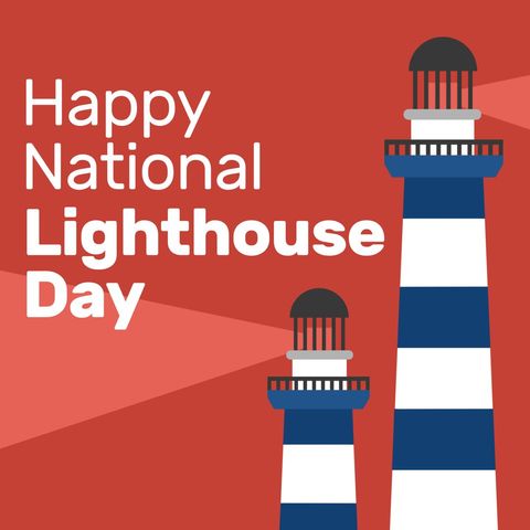 national lighthouse day celebratory vector illustration - Download Free Stock Templates Pikwizard.com