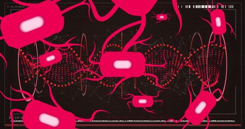 Virus Cells and DNA Interaction on Digital Interface - Download Free Stock Images Pikwizard.com