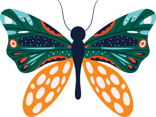 Colorful Butterfly Illustration Transparent Background Isolated Nature Concept - Download Free Stock Videos Pikwizard.com