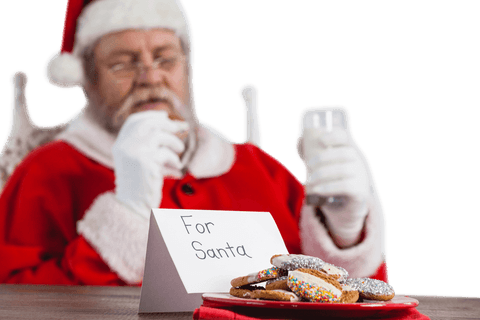 caucasian santa claus eating cookies at christmas on transparent background - Download Free Stock Videos Pikwizard.com