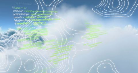 Futuristic Coding Patterns and Cloudscape: Digital Innovation Concept - Download Free Stock Images Pikwizard.com