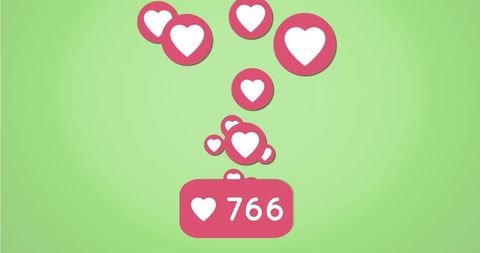 Increasing Love and Engagement Icons Over Green Background - Download Free Stock Images Pikwizard.com