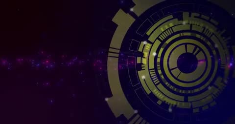 Futuristic Digital Interface Animation with Rotating Elements