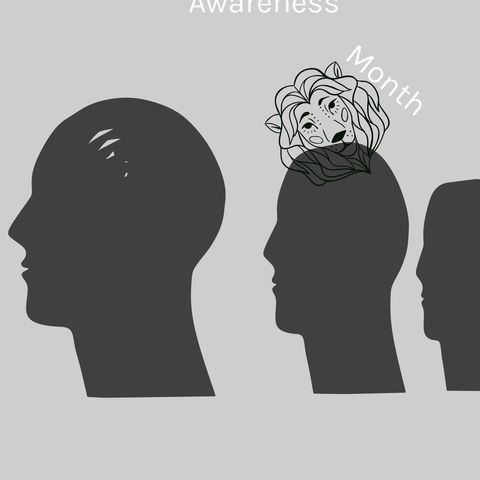 Abstract silhouette promoting mental health awareness