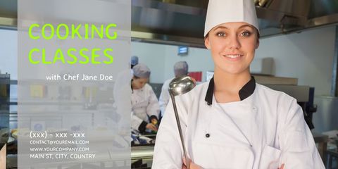 confident chef promoting culinary education and cooking classes - Download Free Stock Templates Pikwizard.com
