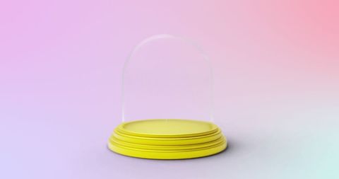 Whimsical Snow Globe on Pastel Gradient Background