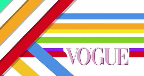 Vibrant Fashion Theme with Colorful Stripes and Vogue Text - Download Free Stock Images Pikwizard.com