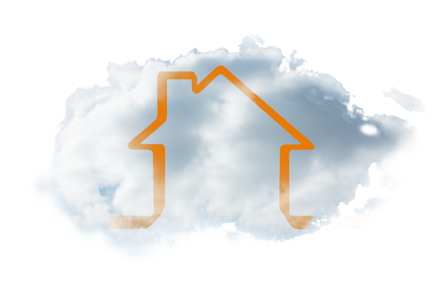 Transparent Vector Illustration Orange House On Cloud Background for Environment Concept - Download Free Stock Videos Pikwizard.com