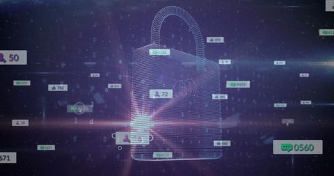 Digital Security with Social Media Interaction Visual Interface - Download Free Stock Images Pikwizard.com
