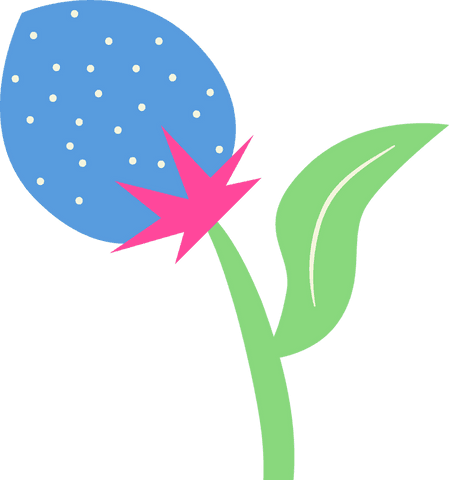 Minimalistic Abstract Flower with Transparent Background