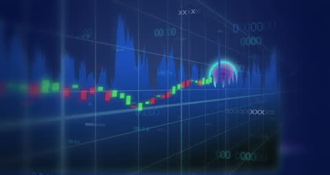 Animated Financial Charts with Blue Background Illustrate Data Trends