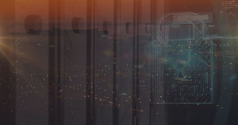 Futuristic Digital Security in Server Room - Download Free Stock Images Pikwizard.com