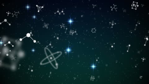 Molecule Stars Animation in Cosmic Space