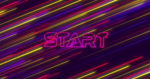 Neon Light Trails with Start Text Highlighting Digital Concept - Download Free Stock Images Pikwizard.com