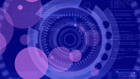 Futuristic Technology Scanner Visualization with Code Background