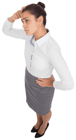 Confused businesswoman scratching head transparent png