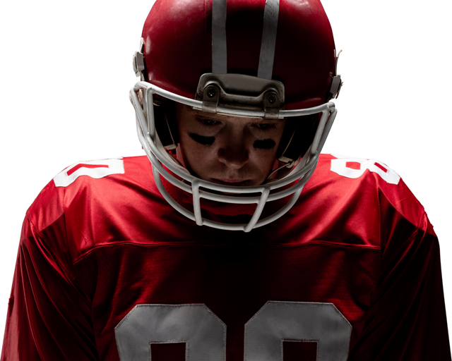 Young Athlete Standing in Football Helmet on Transparent Background - Download Free Stock Videos Pikwizard.com