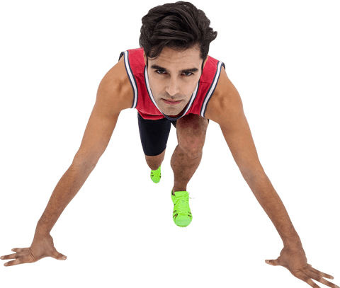 transparent athlete preparing for sprint in starting block - Download Free Stock Videos Pikwizard.com