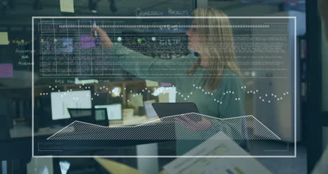 Business Strategy Meeting with Digital Data Interaction