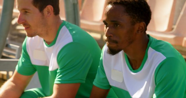 Soccer Players Sitting on Bench During Match - Download Free Stock Images Pikwizard.com