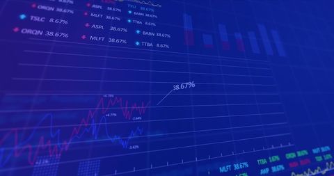 Digital Financial Data Display with Growing Graph - Download Free Stock Images Pikwizard.com